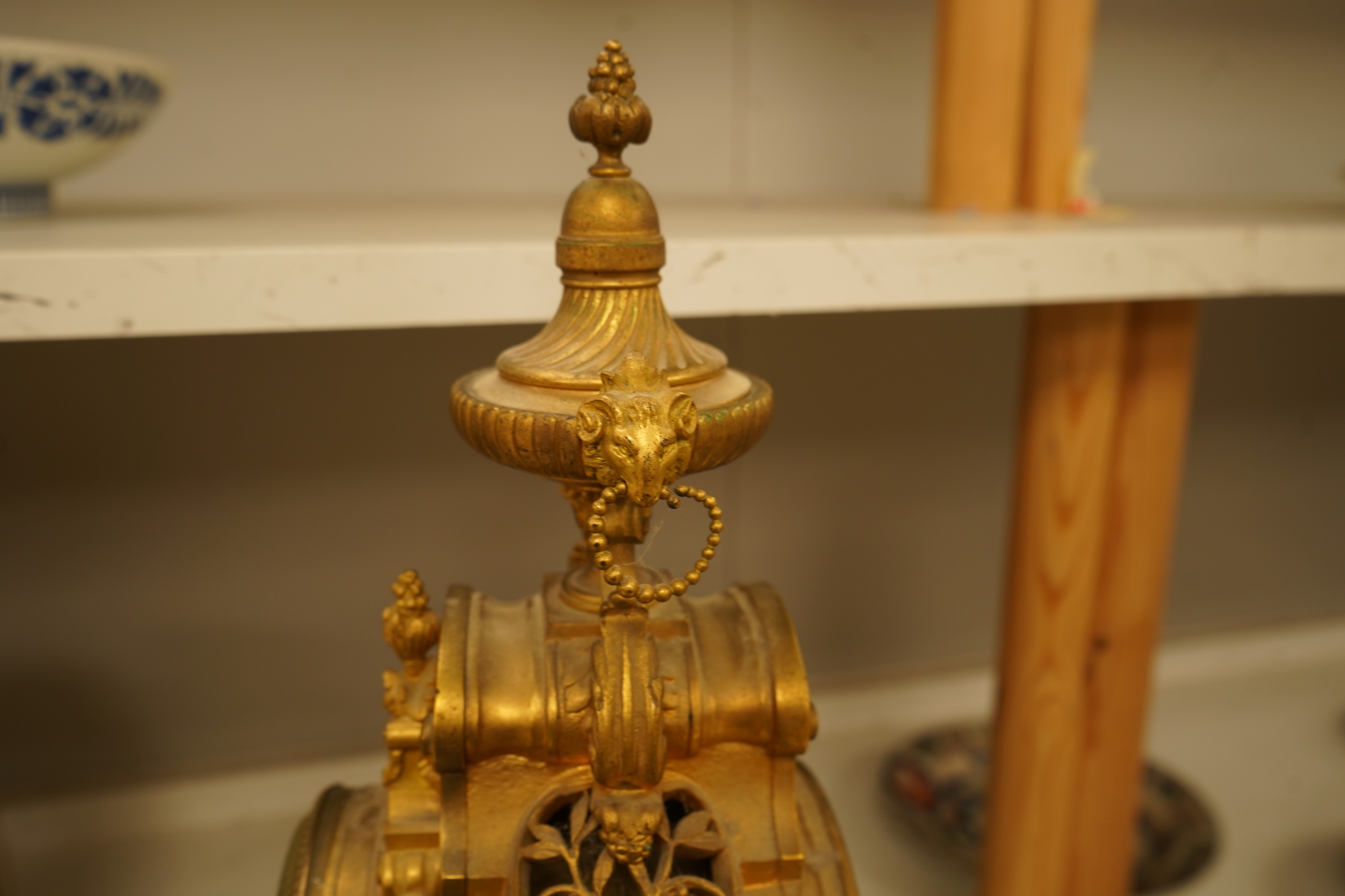 A Louis XIV style ormolu mantel clock, 54cm high